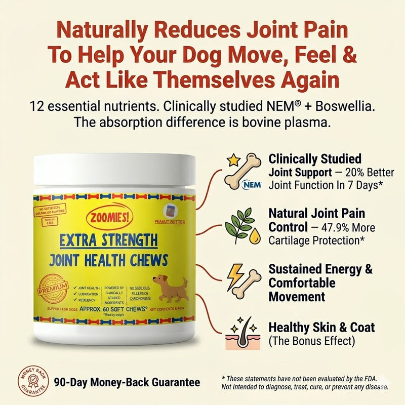 Zoomies Premium Joint Health Chews - Improved Formula